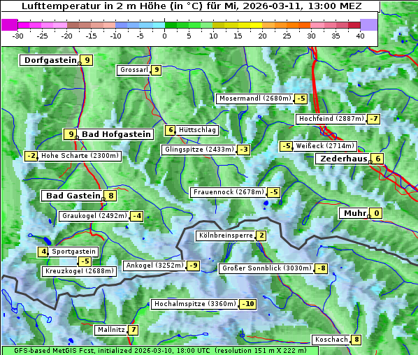 Temperatur, 11. 3. 2026