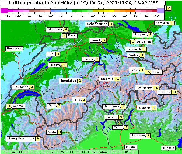 Temperatur, 20. 11. 2025