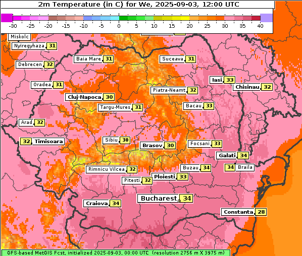 Temperatur, 3. 9. 2025