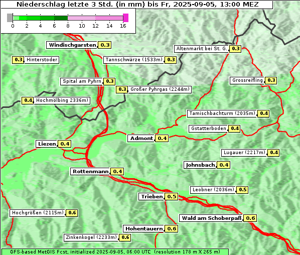 Niederschlag, 5. 9. 2025