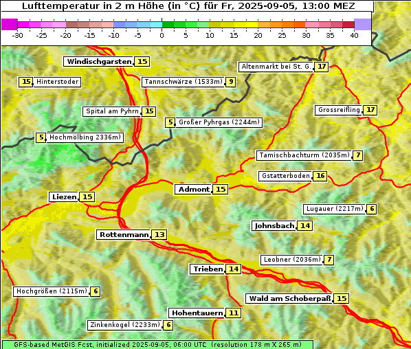 Temperatur, 5. 9. 2025