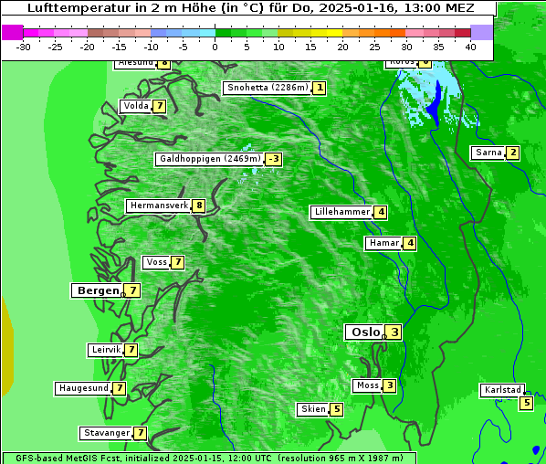 Temperatur, 16. 1. 2025