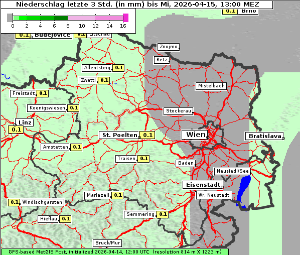 Niederschlag, 15. 4. 2026