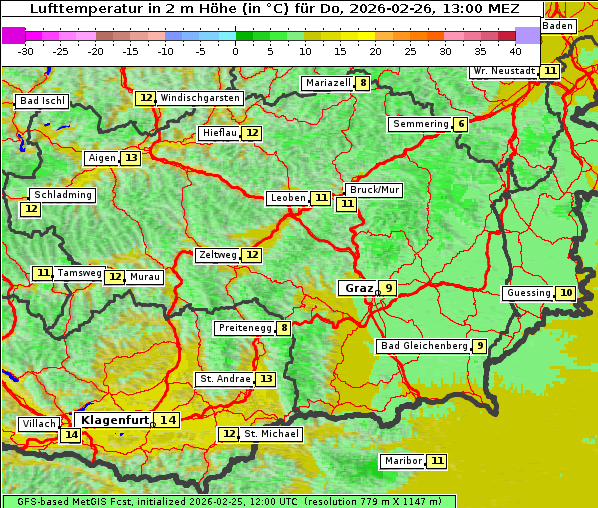 Temperatur, 26. 2. 2026