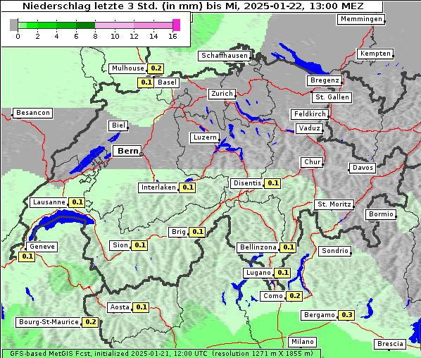 Niederschlag, 22. 1. 2025