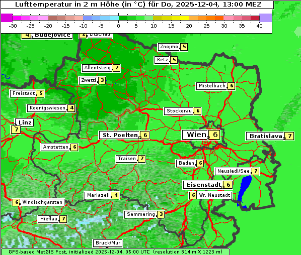 Temperatur, 4. 12. 2025