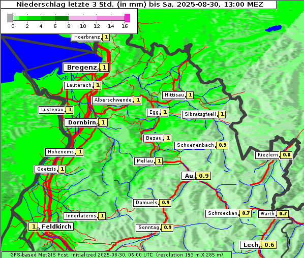 Niederschlag, 30. 8. 2025
