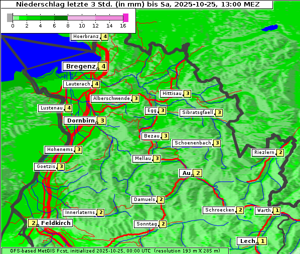 Niederschlag, 25. 10. 2025