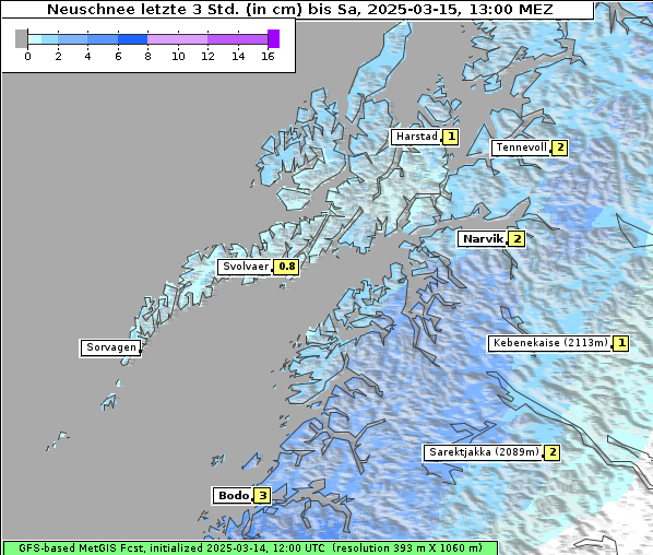 Neuschnee, 15. 3. 2025