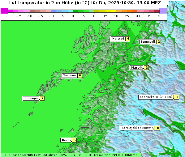 Temperatur, 30. 10. 2025