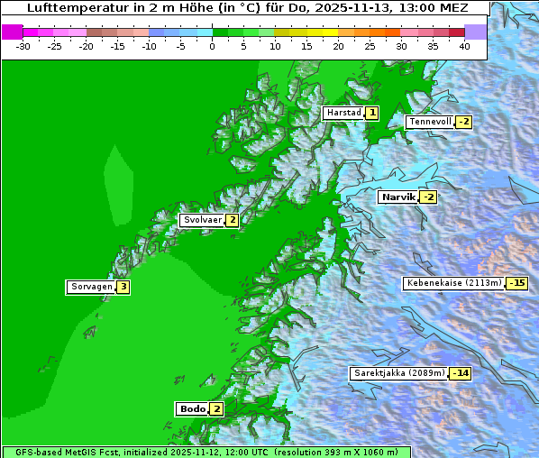 Temperatur, 13. 11. 2025