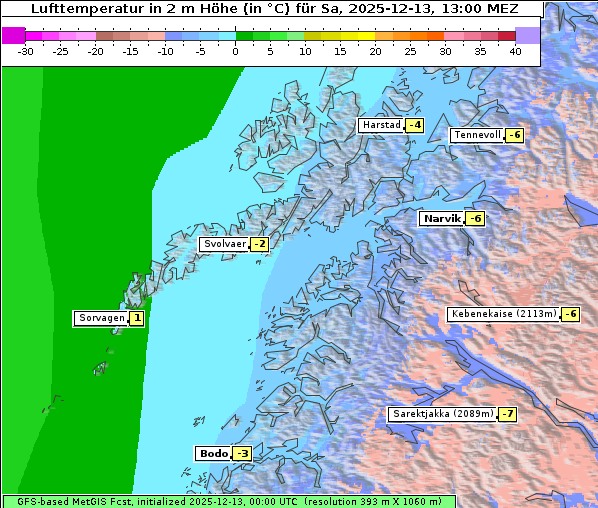 Temperatur, 13. 12. 2025