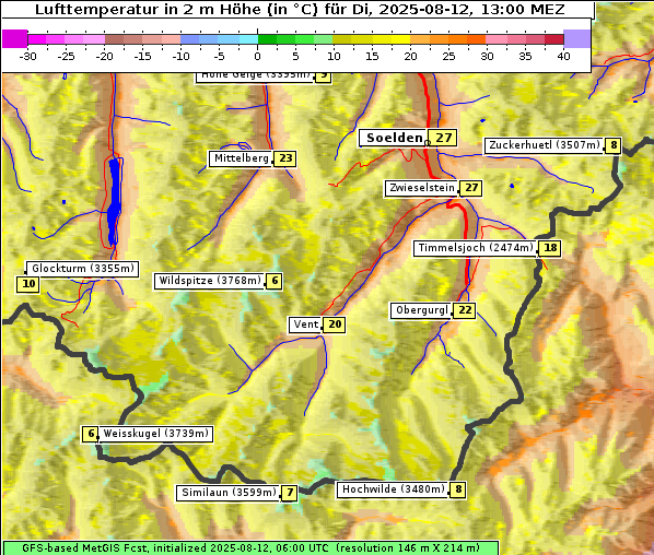 Temperatur, 12. 8. 2025