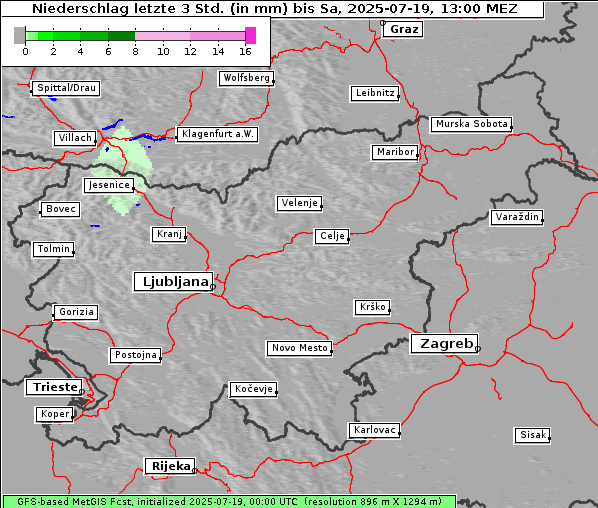 Niederschlag, 19. 7. 2025
