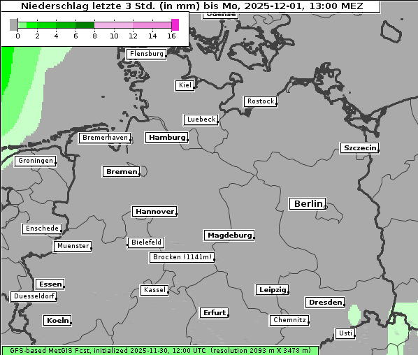 Niederschlag, 1. 12. 2025
