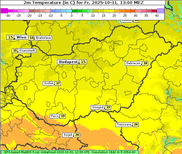 Temperatur, 31. 10. 2025