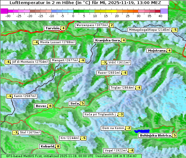 Temperatur, 19. 11. 2025