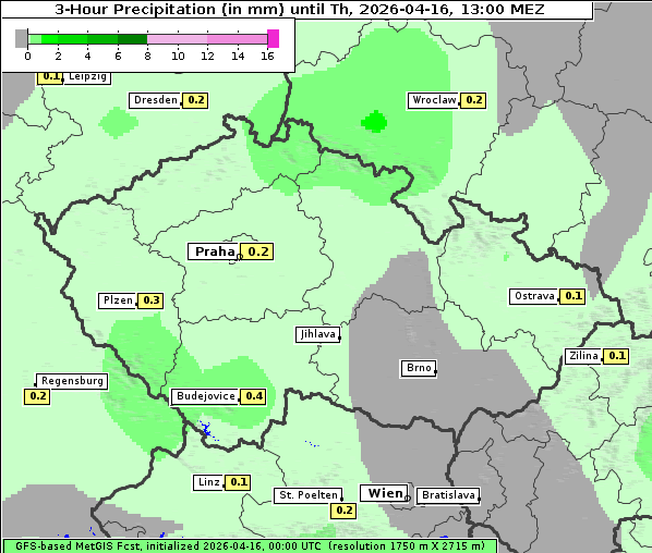 Niederschlag, 16. 4. 2026