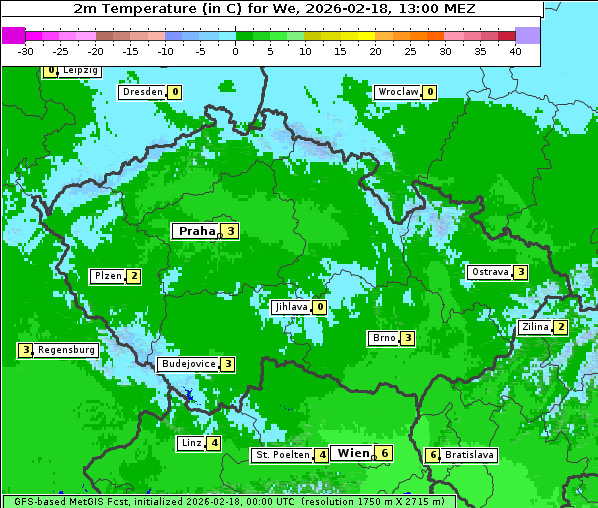 Temperatur, 18. 2. 2026