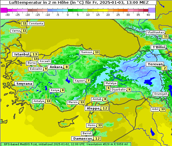 Temperatur, 3. 1. 2025