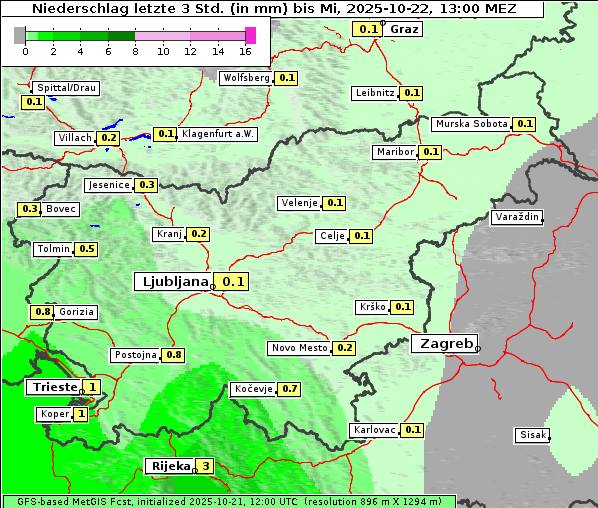 Niederschlag, 22. 10. 2025