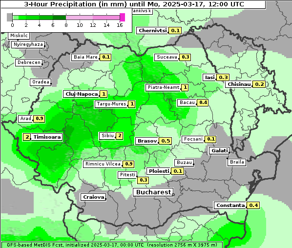 Niederschlag, 17. 3. 2025