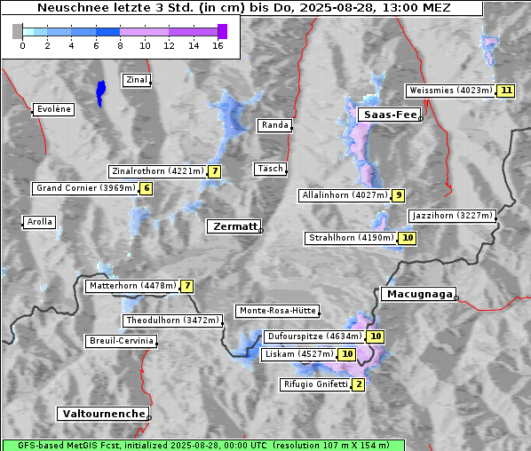 Neuschnee, 28. 8. 2025