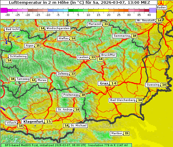 Temperatur, 7. 3. 2026