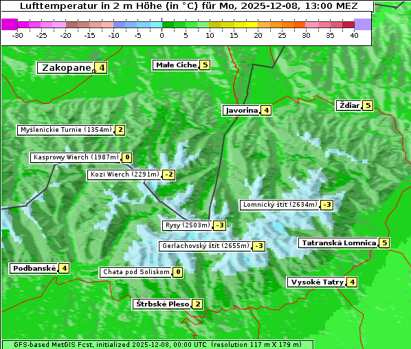 Temperatur, 8. 12. 2025
