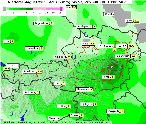 Niederschlag, 30. 8. 2025