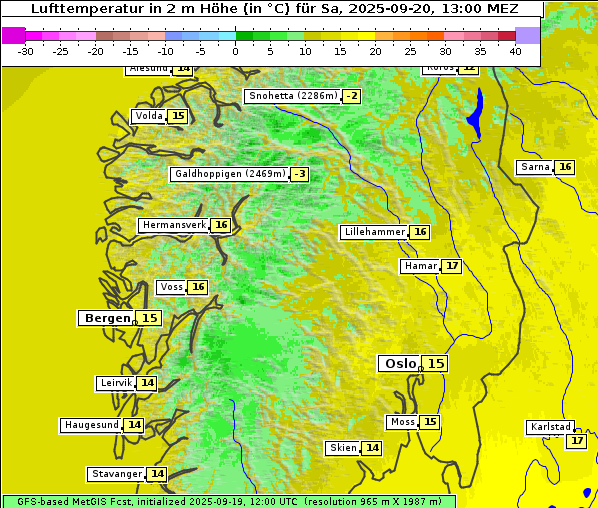 Temperatur, 20. 9. 2025
