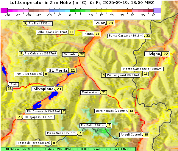 Temperatur, 19. 9. 2025