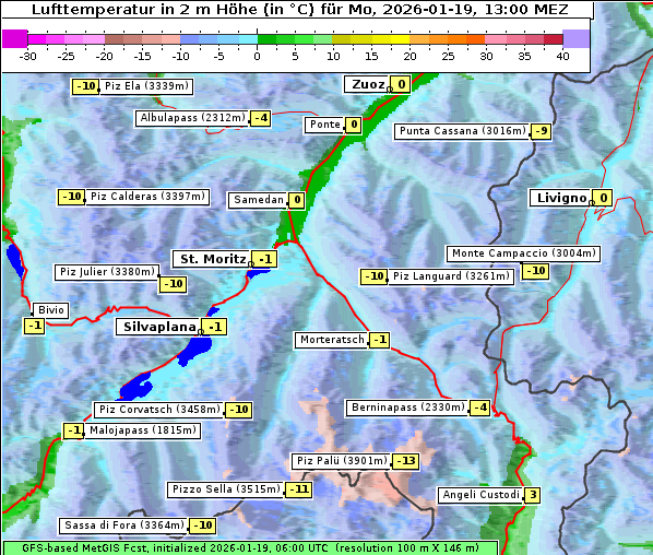 Temperatur, 19. 1. 2026