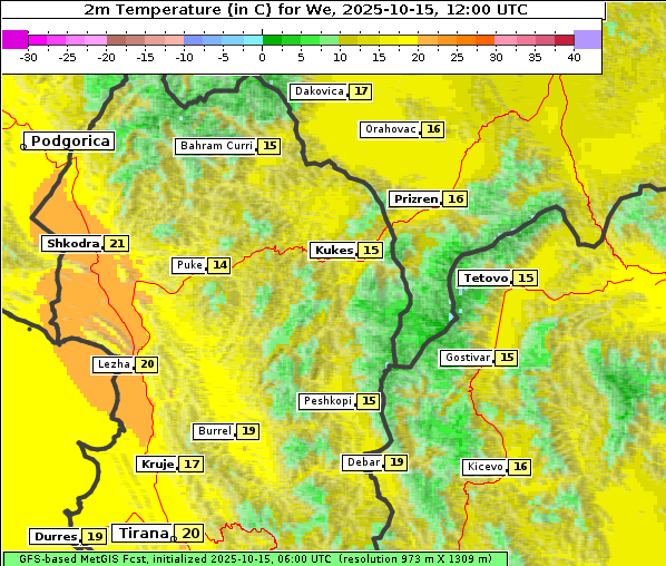 Temperatur, 15. 10. 2025