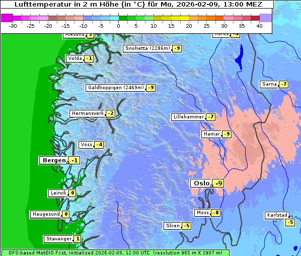 Temperatur, 9. 2. 2026