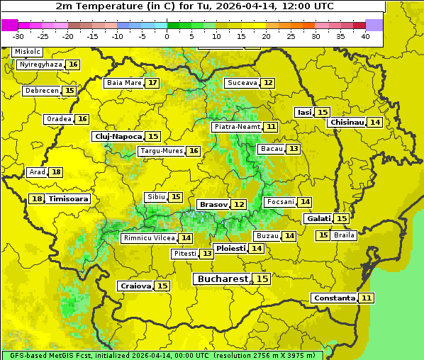 Temperatur, 14. 4. 2026