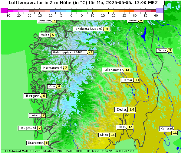 Temperatur, 5. 5. 2025