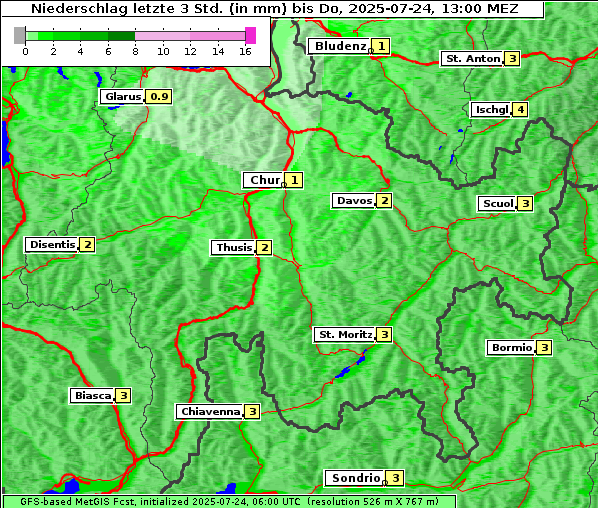 Niederschlag, 24. 7. 2025