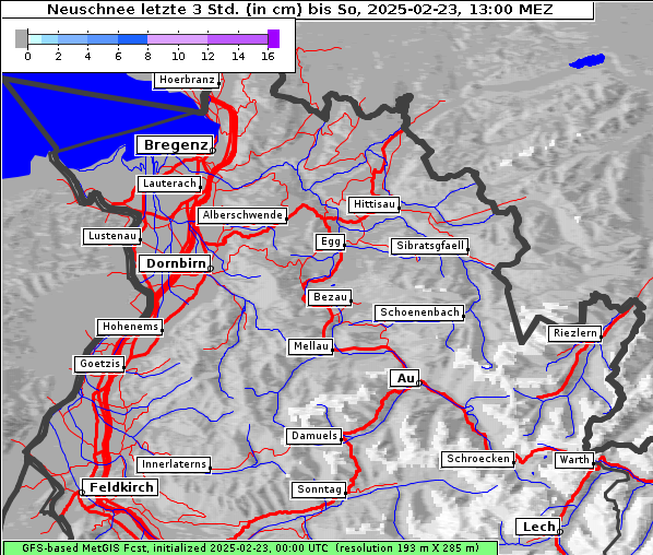 Neuschnee, 23. 2. 2025