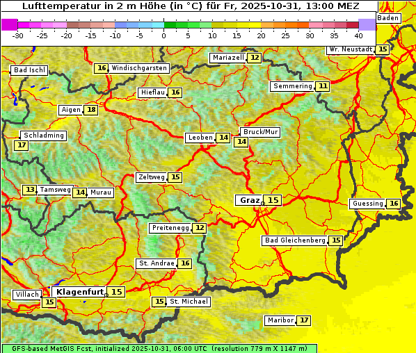 Temperatur, 31. 10. 2025