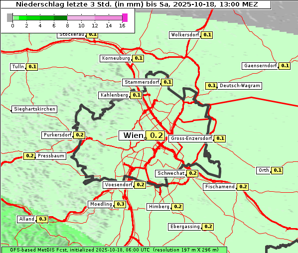 Niederschlag, 18. 10. 2025