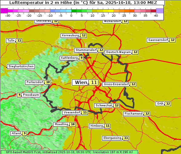 Temperatur, 18. 10. 2025