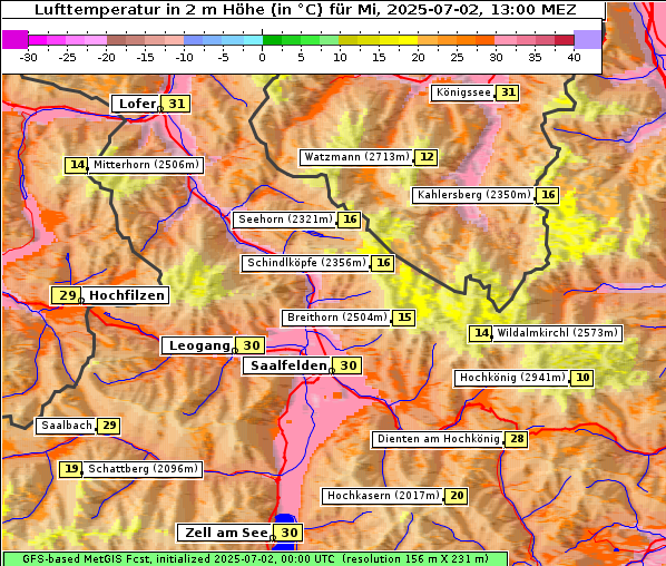 Temperatur, 2. 7. 2025
