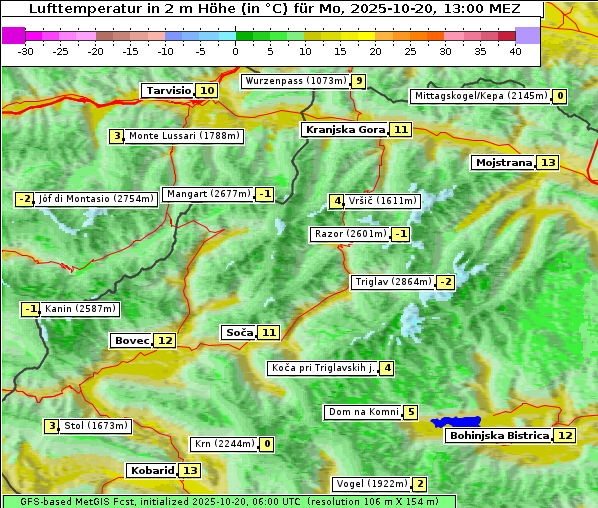 Temperatur, 20. 10. 2025