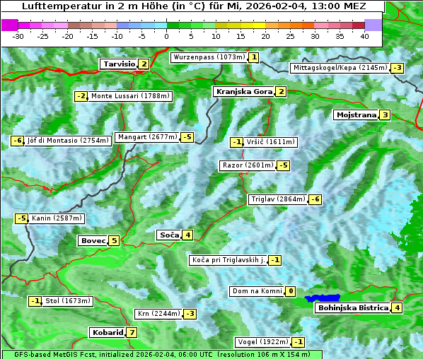 Temperatur, 4. 2. 2026