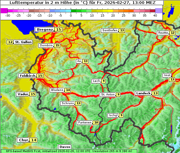 Temperatur, 27. 2. 2026