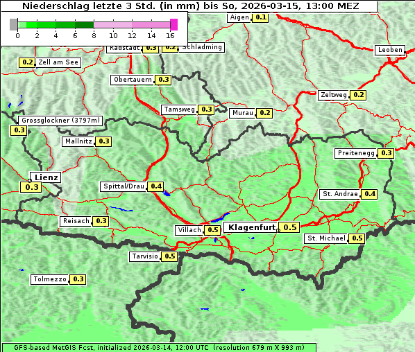 Niederschlag, 15. 3. 2026