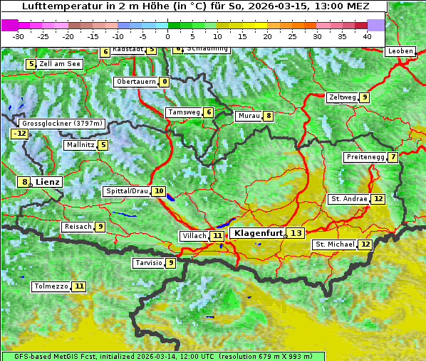 Temperatur, 15. 3. 2026