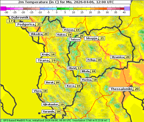 Temperatur, 6. 4. 2026