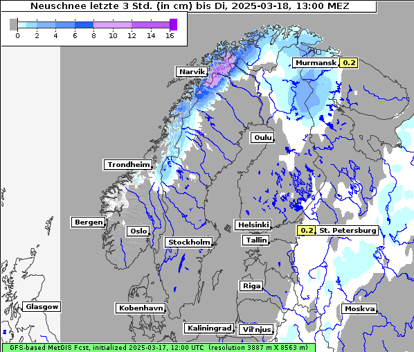 Neuschnee, 18. 3. 2025